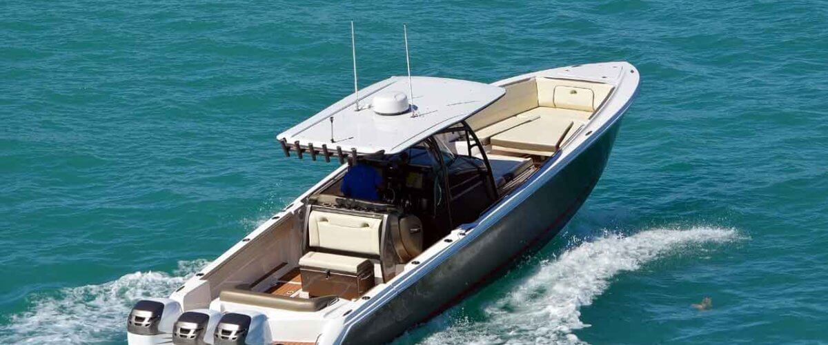 fishing boat navigating biscayne bay