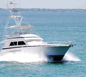 white sport fishing boat sailing on biscayne bay’s waters
